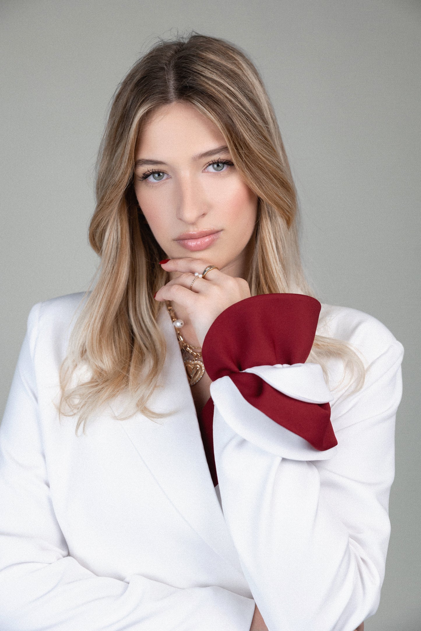 EVE Blazer Dress white-burgundy