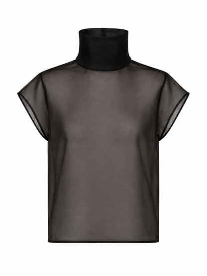 LUNA ORGANZA TOP IN NERO