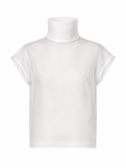 LUNA ORGANZA TOP IN BIANCO
