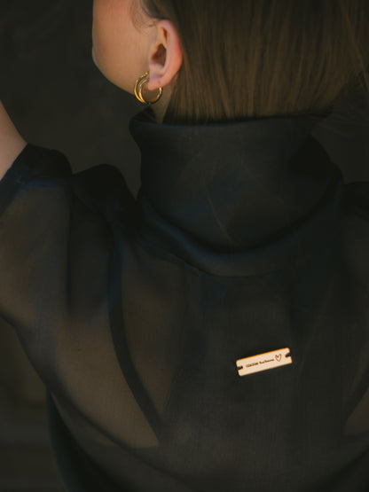 LUNA ORGANZA TOP IN NERO