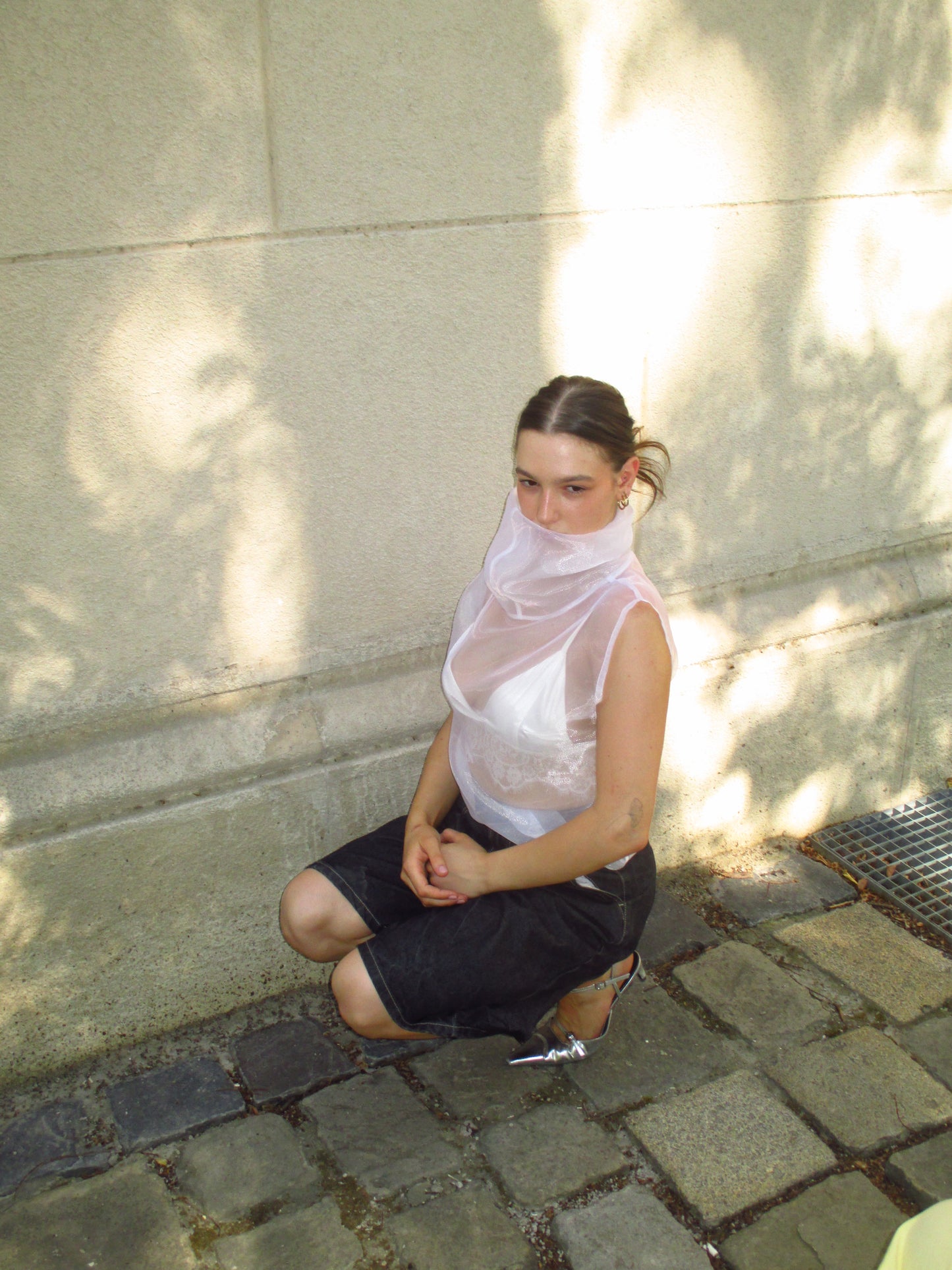 LUNA ORGANZA TOP IN BIANCO