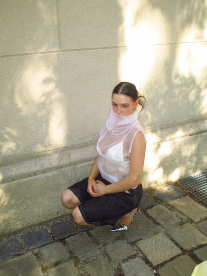 LUNA ORGANZA TOP IN BIANCO