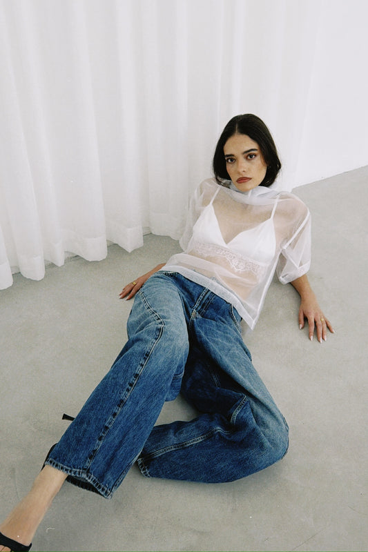 LUNA COVER TOP IN BIANCO